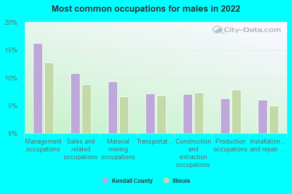 Most common occupations for males in 2022