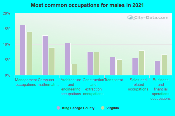 Most common occupations for males in 2022