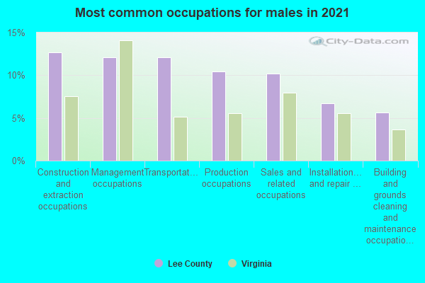 Most common occupations for males in 2022