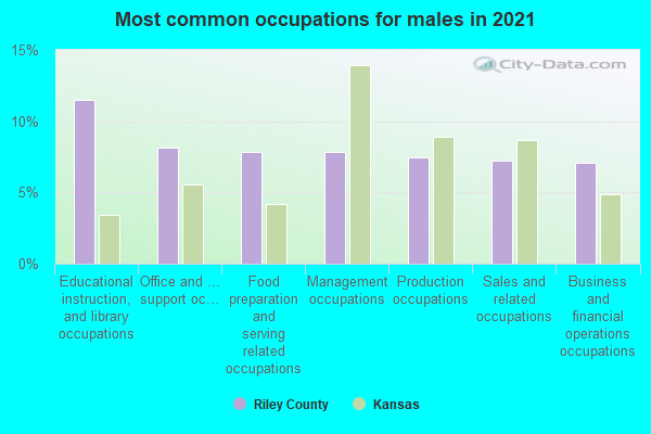 Most common occupations for males in 2022