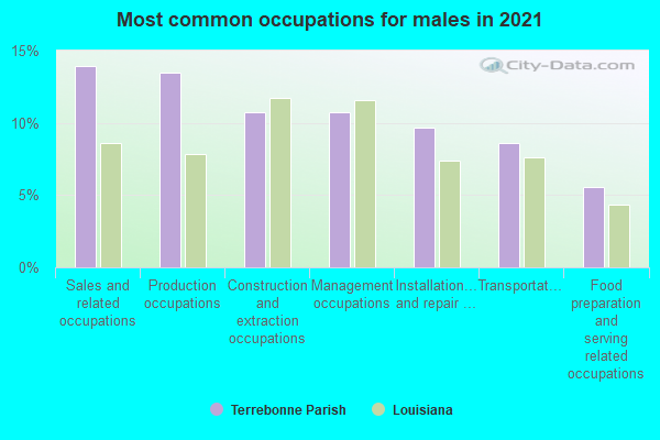 Most common occupations for males in 2022