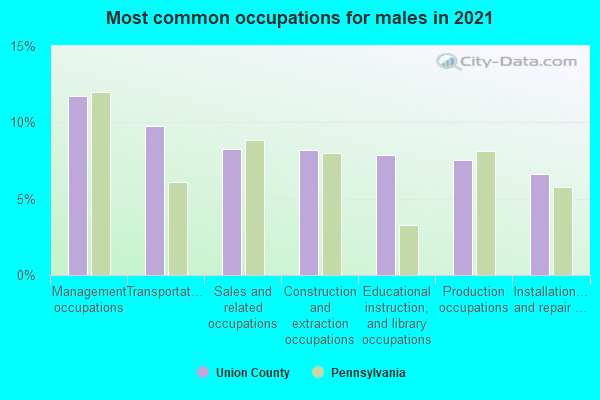 Most common occupations for males in 2022