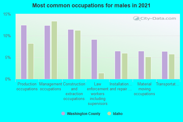 Most common occupations for males in 2022