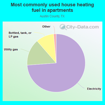 Most commonly used house heating fuel in apartments