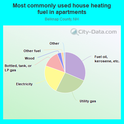 Most commonly used house heating fuel in apartments