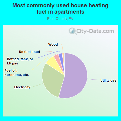 Most commonly used house heating fuel in apartments