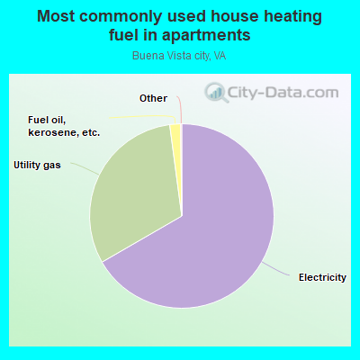 Most commonly used house heating fuel in apartments