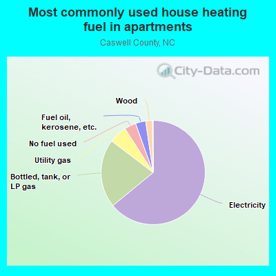 Most commonly used house heating fuel in apartments