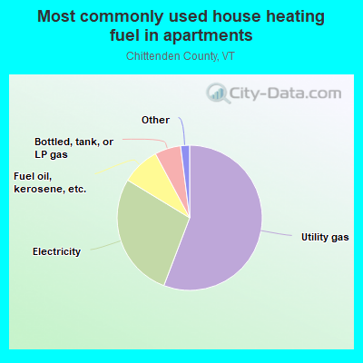 Most commonly used house heating fuel in apartments