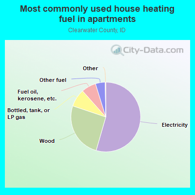 Most commonly used house heating fuel in apartments