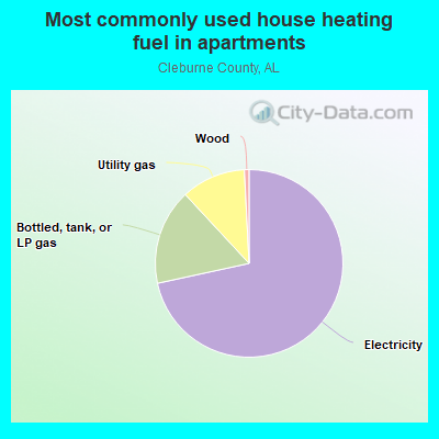 Most commonly used house heating fuel in apartments