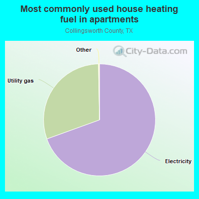 Most commonly used house heating fuel in apartments