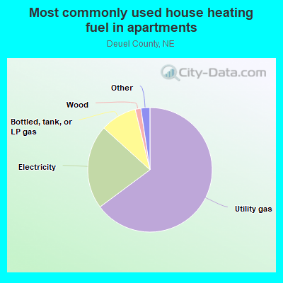 Most commonly used house heating fuel in apartments