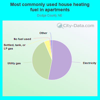 Most commonly used house heating fuel in apartments