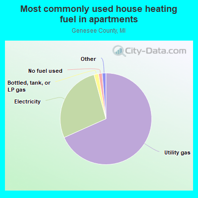 Most commonly used house heating fuel in apartments