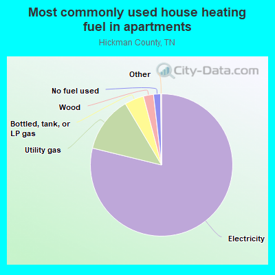 Most commonly used house heating fuel in apartments