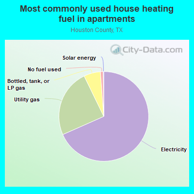 Most commonly used house heating fuel in apartments