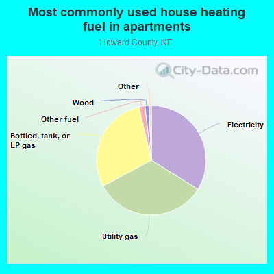 Most commonly used house heating fuel in apartments