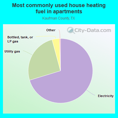 Most commonly used house heating fuel in apartments