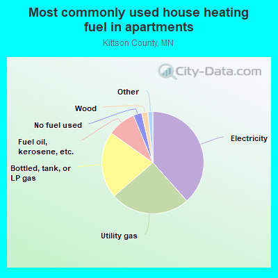 Most commonly used house heating fuel in apartments