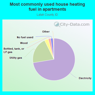 Most commonly used house heating fuel in apartments