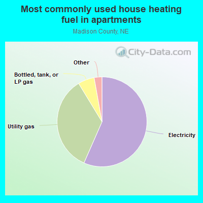 Most commonly used house heating fuel in apartments