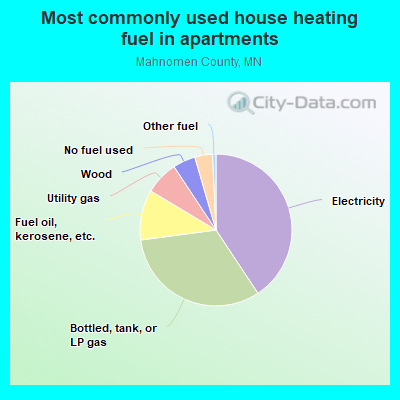 Most commonly used house heating fuel in apartments