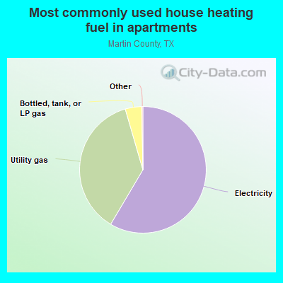 Most commonly used house heating fuel in apartments