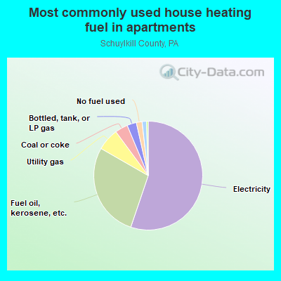 Most commonly used house heating fuel in apartments