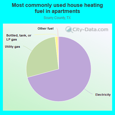 Most commonly used house heating fuel in apartments