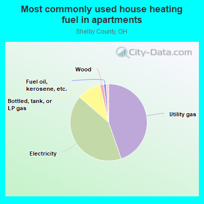 Most commonly used house heating fuel in apartments