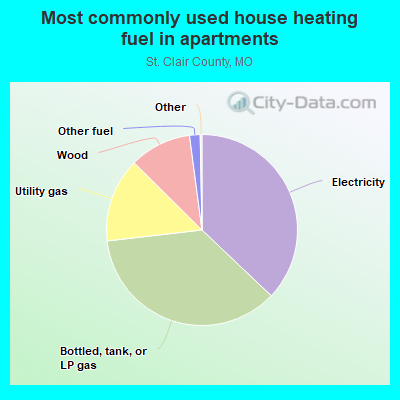 Most commonly used house heating fuel in apartments