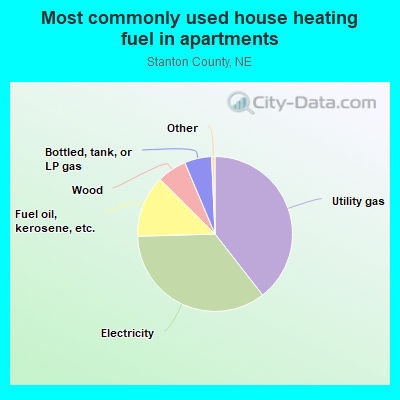 Most commonly used house heating fuel in apartments