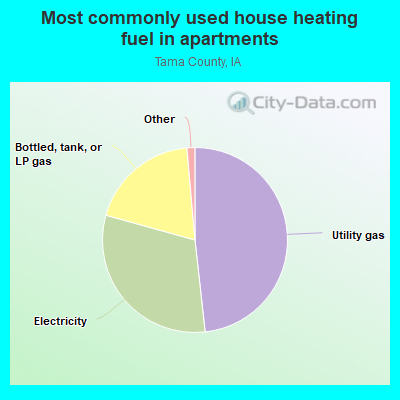 Most commonly used house heating fuel in apartments