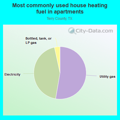 Most commonly used house heating fuel in apartments