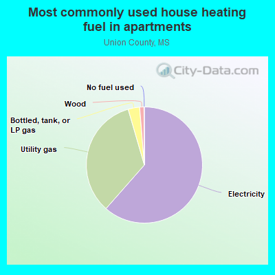 Most commonly used house heating fuel in apartments