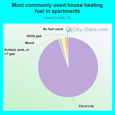 Most commonly used house heating fuel in apartments