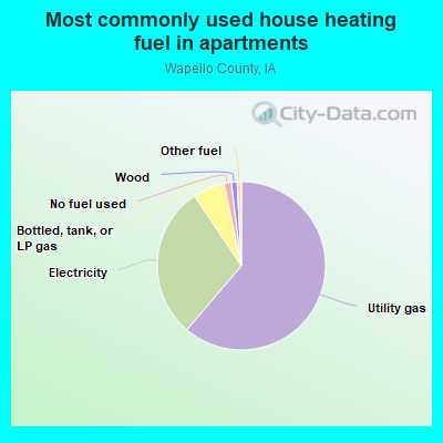 Most commonly used house heating fuel in apartments