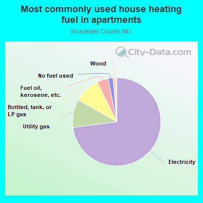 Most commonly used house heating fuel in apartments