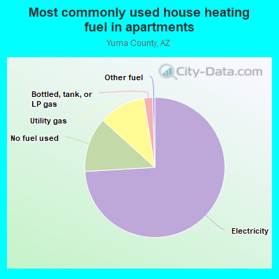 Most commonly used house heating fuel in apartments