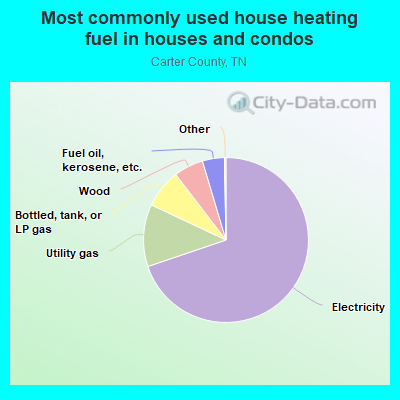 Most commonly used house heating fuel in houses and condos