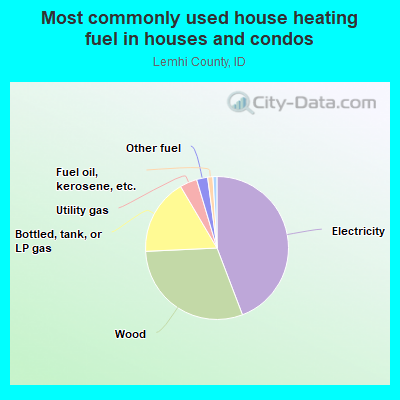 Most commonly used house heating fuel in houses and condos