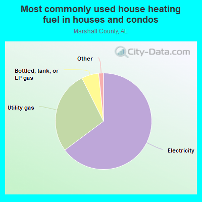 Most commonly used house heating fuel in houses and condos