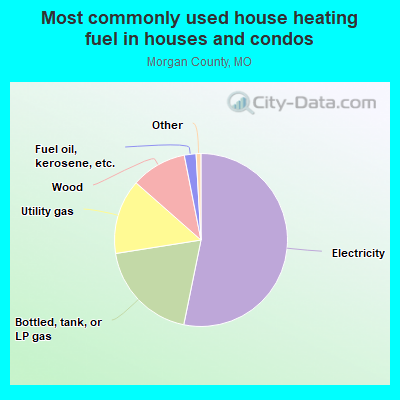 Most commonly used house heating fuel in houses and condos