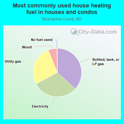 Most commonly used house heating fuel in houses and condos