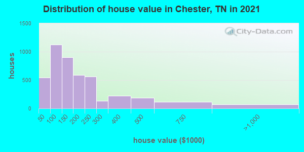 Distribution of house value in Chester, TN in 2022