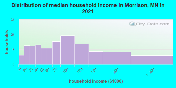 Distribution of median household income in Morrison, MN in 2022