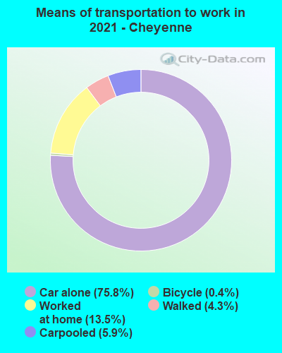 Means of transportation to work in 2022 - Cheyenne