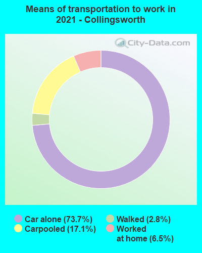 Means of transportation to work in 2022 - Collingsworth