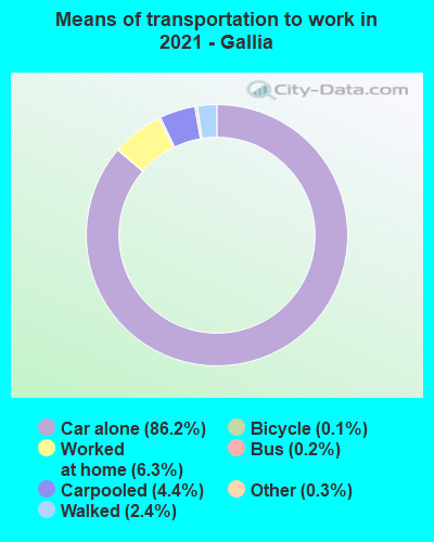 Means of transportation to work in 2022 - Gallia